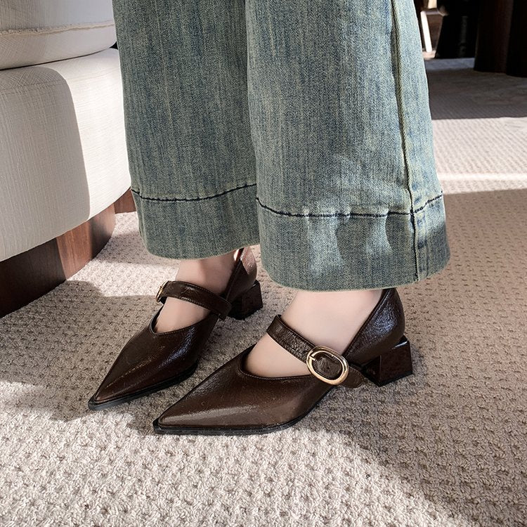 Damen Elegante Mary Jane Schuhe mit modischem Blockabsatz und verstellbarem Riemen W&W