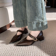 Damen Elegante Mary Jane Schuhe mit modischem Blockabsatz und verstellbarem Riemen W&W