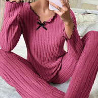 Damen Schlafanzug im eleganten Rippdesign WW