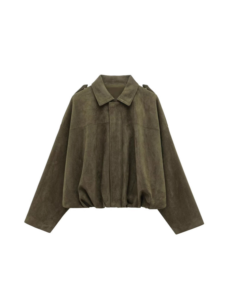 Damen Oversized Wildleder Utility Jacke WW