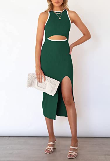 Damen Maxikleid mit Cut-Out-Details und elegantem Schlitz WW