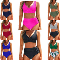 Damen Bikinis mit raffiniertem Wickeldesign und hoch geschnittenem Unterteil WW