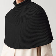 Damen Strickcape mit hochgeschlossenem Kragen WW