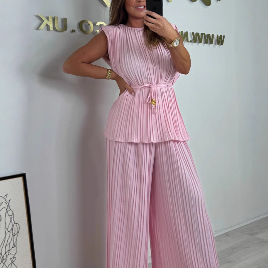 WW | Eleganter Plissierter Jumpsuit Aus Einem Stück