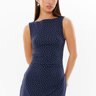 Damen ärmelloses Mini-Kleid mit eleganter Raffung WW