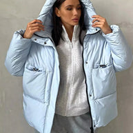 Damen Sportliche Winterjacke mit hohem Kragen und praktischen Taschen WW