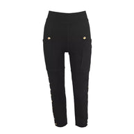 Damen Sportliche Premium-Hose mit praktischen Seitentaschen und Druckknopfdetails WW