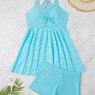 Damen Badekleid mit integrierten Shorts und raffinierten Trägerdetails WW