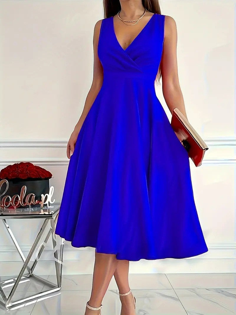 Damen A-Linien-Kleid mit V-Ausschnitt und schmeichelndem Schnitt WW