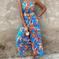 Damen Jumpsuit mit festlichem Blätterdesign WW