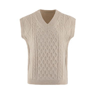 Damen Strickweste mit V-Ausschnitt und Kabelmuster WW