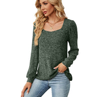 Damen bequemer Pullover mit strukturiertem Feinstrick und weitem Ausschnitt WW