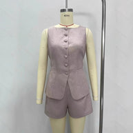 Damen elegantes Overall mit tailliertem Blazer und Shorts W&W