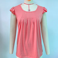 Damen ärmelloses Blusenshirt mit dekorativen Rüschendetails WW