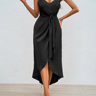 Damen Wickelkleid mit elegantem V-Ausschnitt und verspieltem Schlitz WW