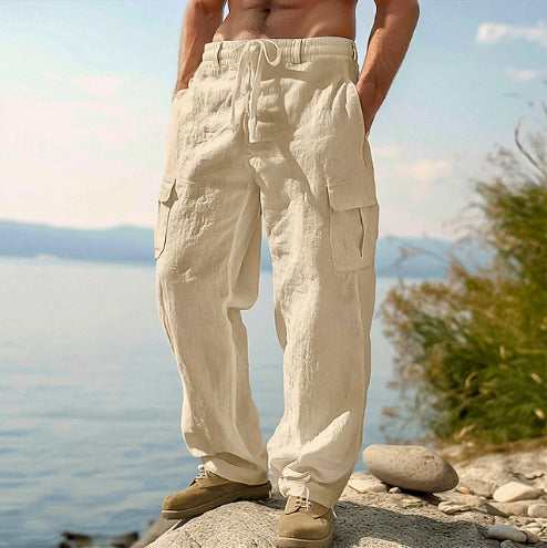 Herren lässige Cargo-Relax-Hose mit verstellbarem Bund und praktischen Seitentaschen WW