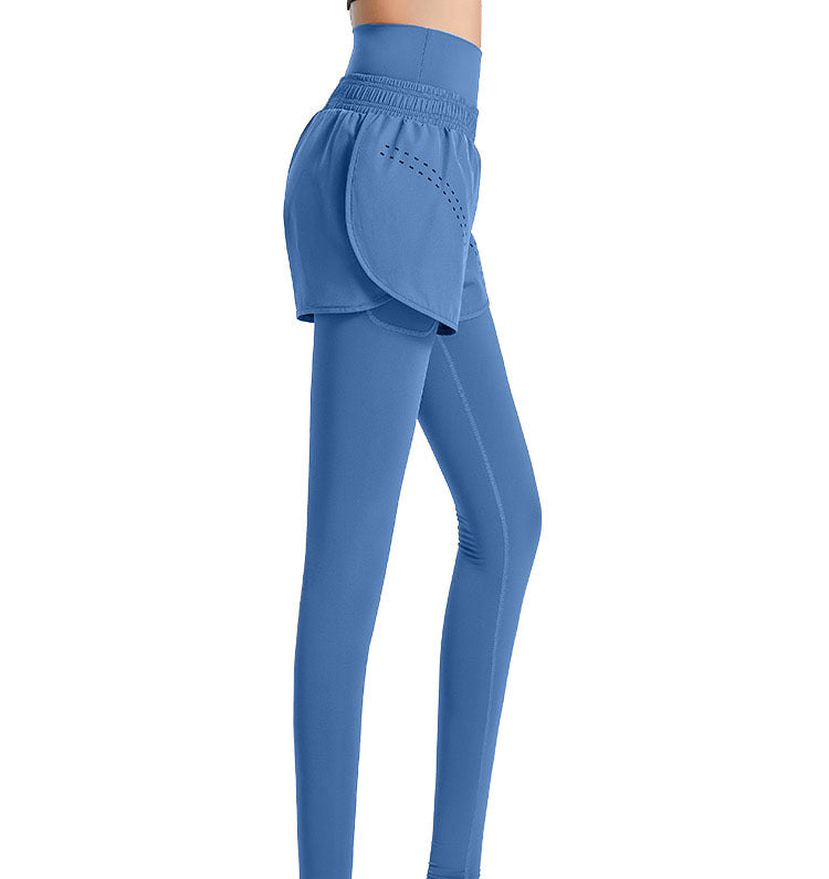 Damen Sportliche Leggings mit integriertem kurzer Shorts WW