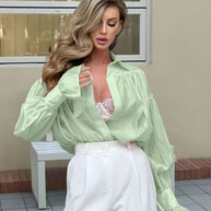 Femme Elegantes Oversized Button-Up Hemd WW