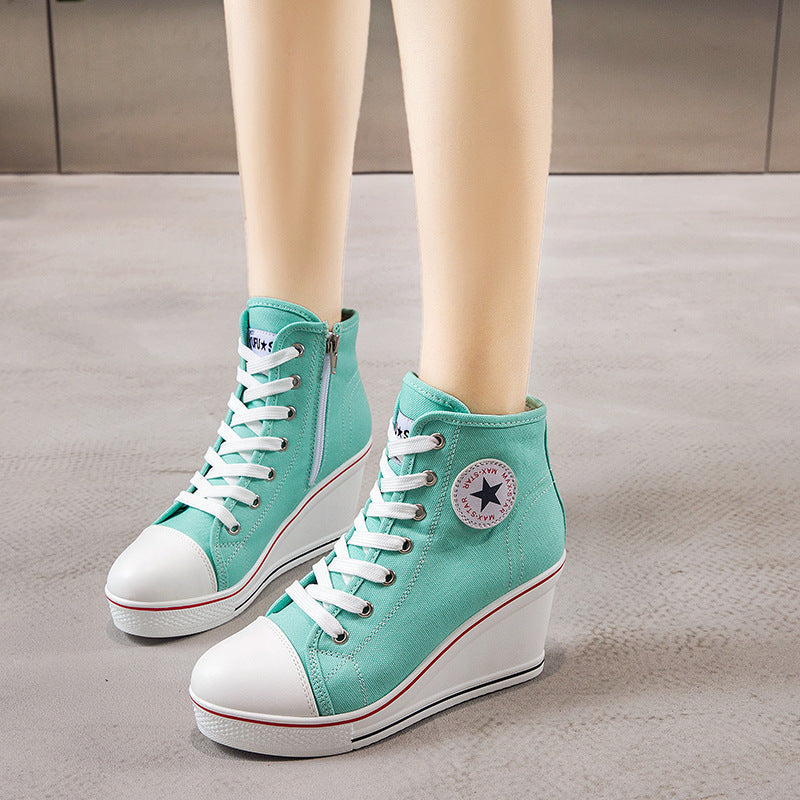 W&W Mode | Einfache Canvas Stiefeletten Mit Liebesmotiv