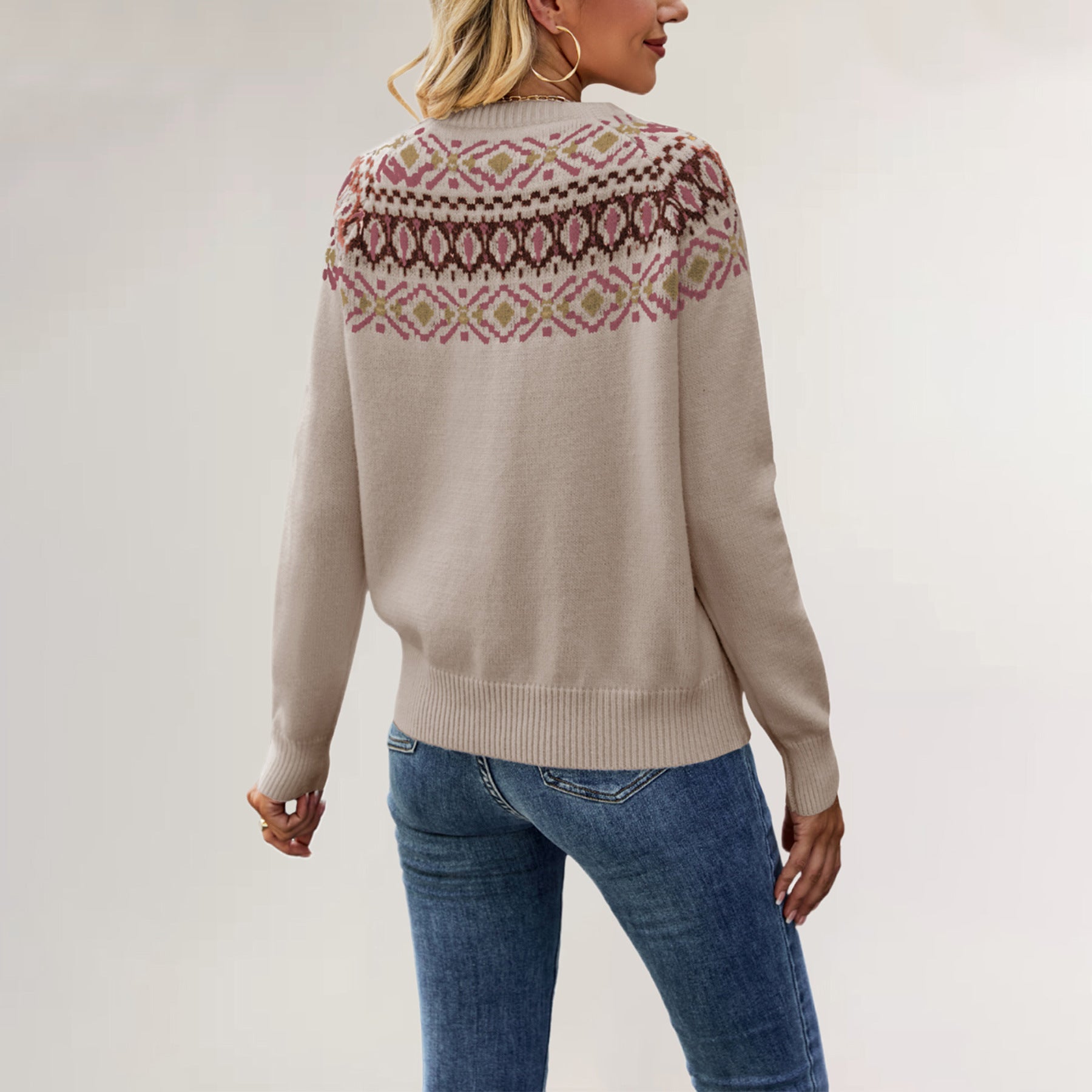 Damen Strickpullover mit trendy Muster WW