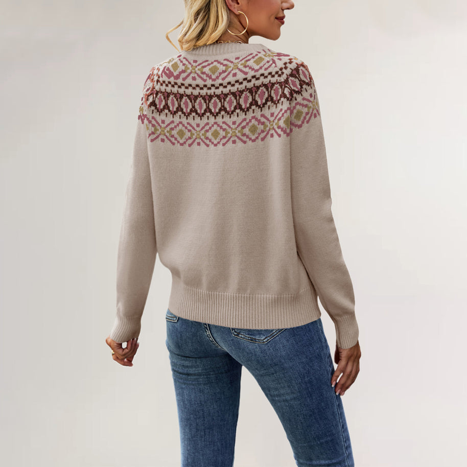 Damen Strickpullover mit trendy Muster WW
