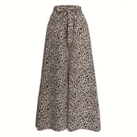 Damen weite Palazzo-Hose mit stylishm Leopardenmuster W&W