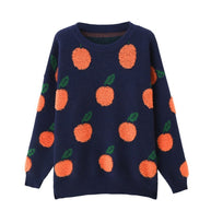 Damen Strickpullover mit verspieltem Obstdesign WW
