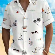 Herren Freizeithemd mit maritimen Motiven WW