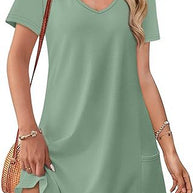 Damen Kurzarm Freizeitkleid WW