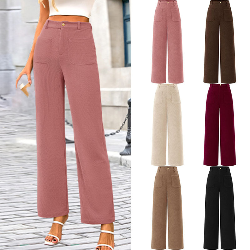 Damen trendige Cargo-Hose mit breiten Beinen und praktischen Taschen WW