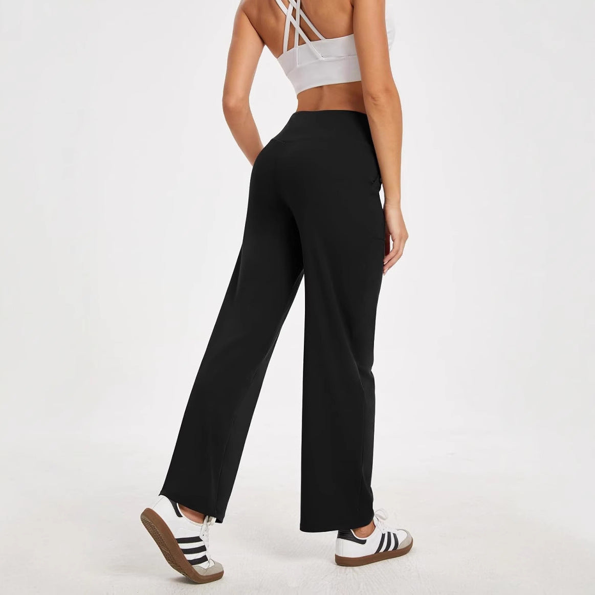 Damen bequeme Freizeithose mit seitlichen Taschen und elastischem Bund WW