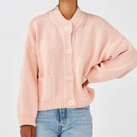 Damen Strickjacke im lässigen Schnitt mit Knopfdetails WW