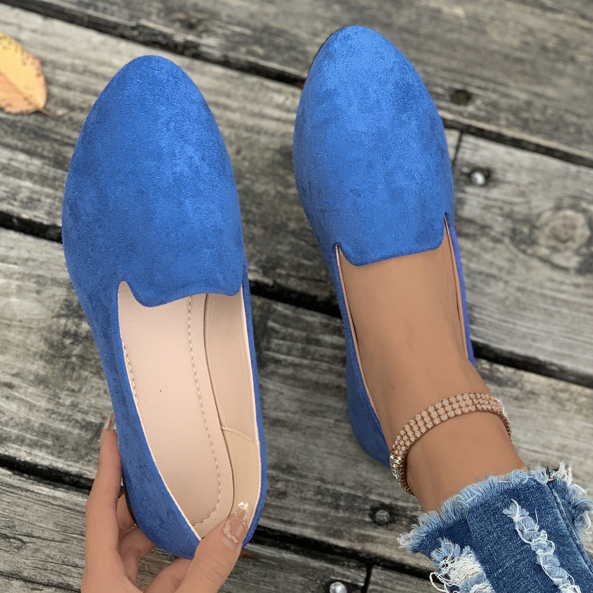 Damen bequeme Slipper im eleganten Design mit weicher Oberflächenstruktur WW
