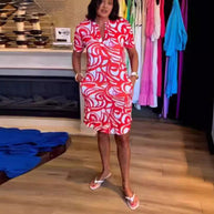 Damen Sommerkleid mit modernem Muster WW