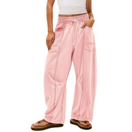Damen weite Freizeithose mit praktischen Seitentaschen und elastischem Bund WW