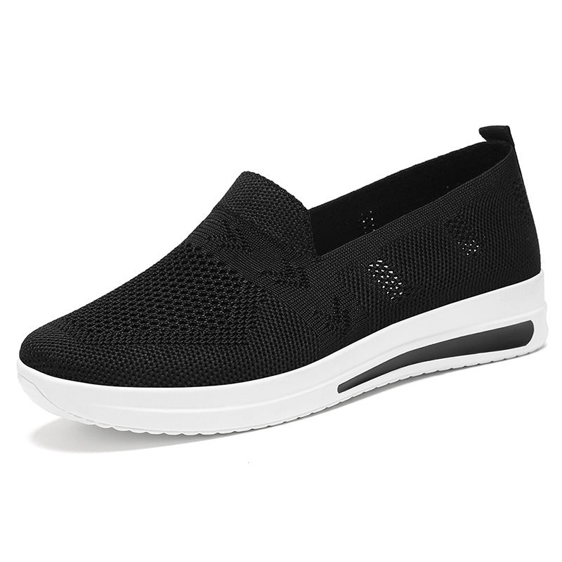 Damen Slip-On Freizeitsneaker mit atmungsaktivem Strickoberteil und rutschfester Sohle WW