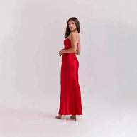 Damen elegantes, figurbetontes Abendkleid mit raffiniertem Taillendetail WW