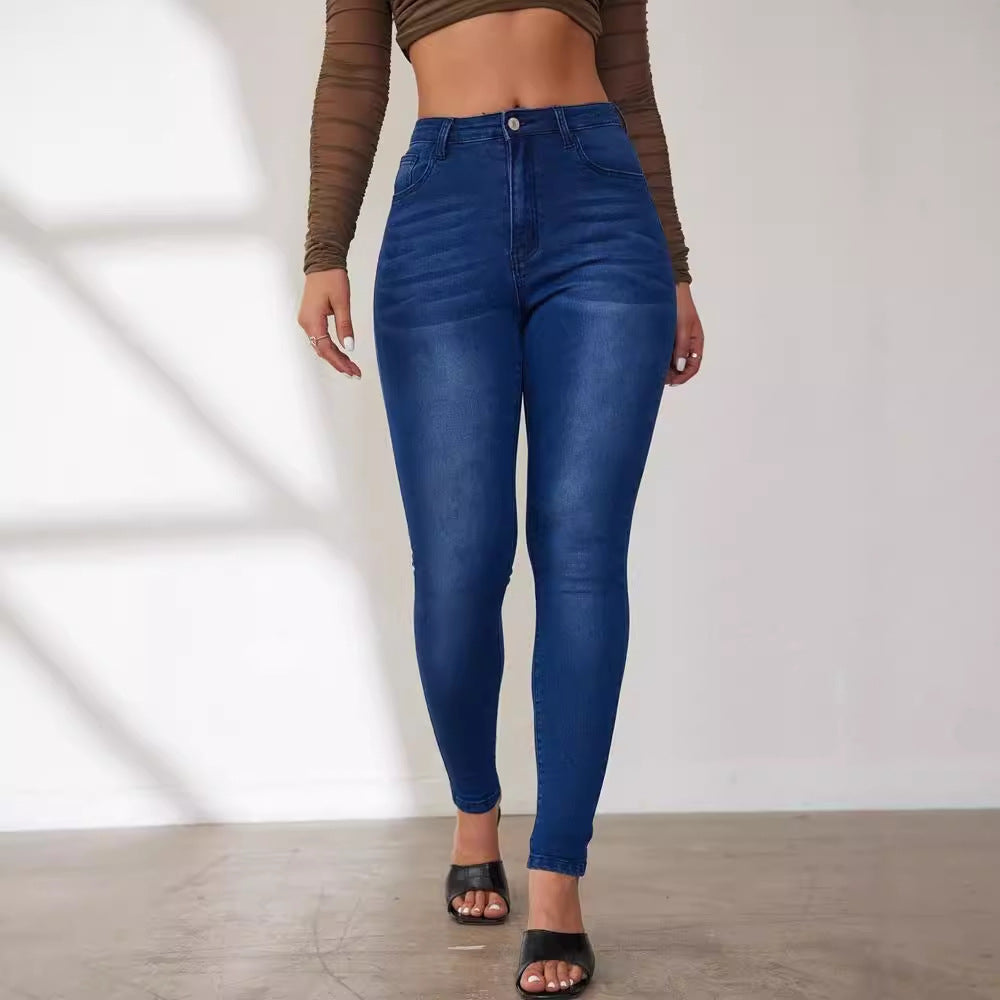 Damen Skinny-Jeans mit hohem Bund und figurbetonter Passform WW
