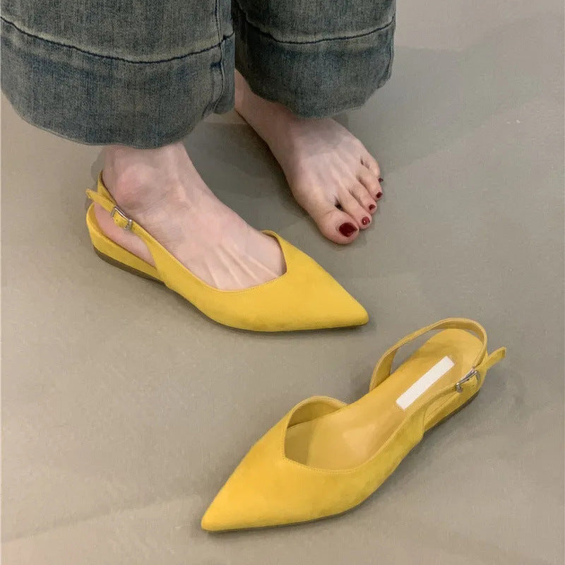 Damen Slingback Ballerinas mit elegantem V-Ausschnitt und komfortablem Fußbett WW