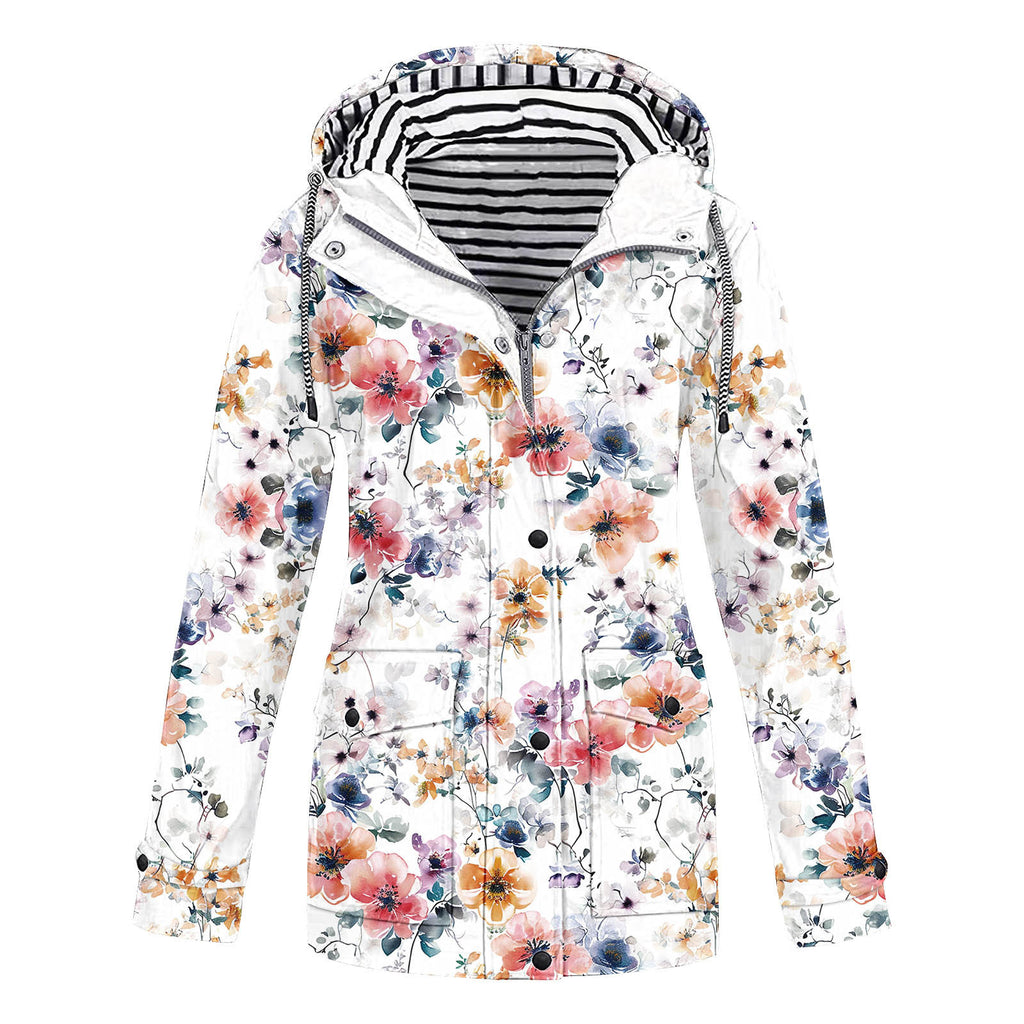 Damen modische Übergangsjacke mit Kapuze WW