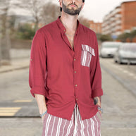 Herren luftige Sommerbluse mit Streifenmuster WW