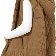 Damen gesteppte Hoodie-Weste mit praktischen Taschen WW