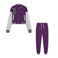 Damen Sportliches Set aus cropped Jacke und Jogginghose WW