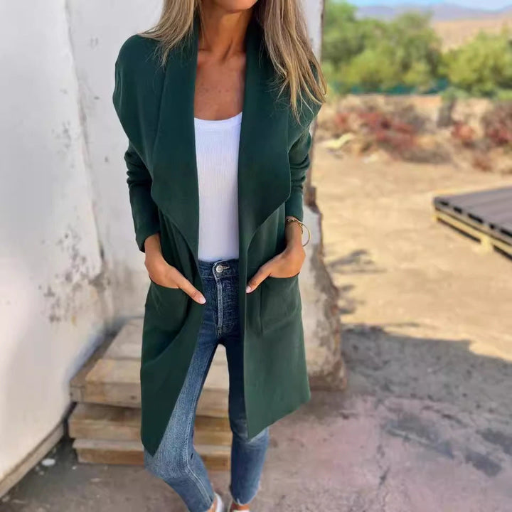 Damen lässige Longjacke mit modernem Schnitt und eleganten Details W&W Mode