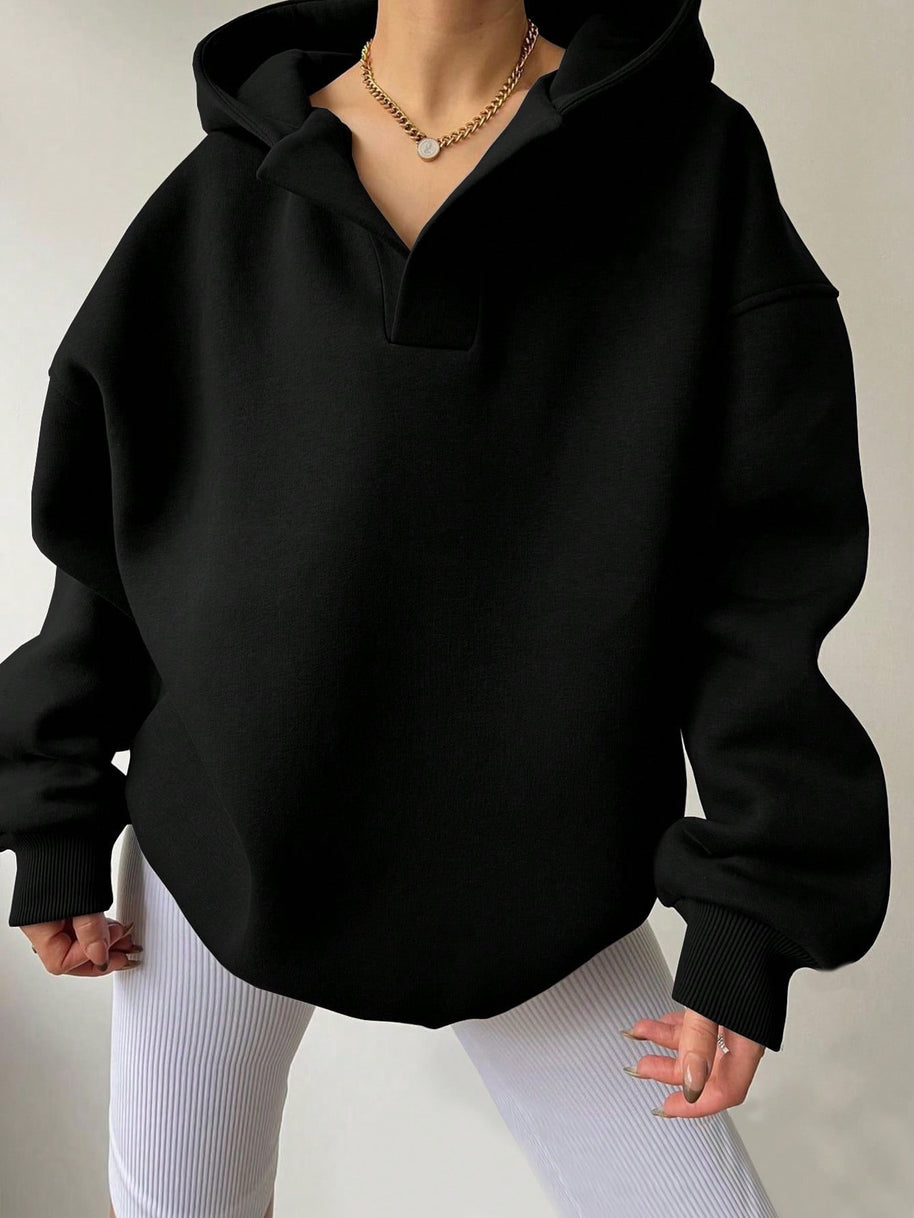 Damen Oversized Hoodie mit modernem Kragen und lässiger Passform WW