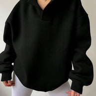 Damen Oversized Hoodie mit modernem Kragen und lässiger Passform WW
