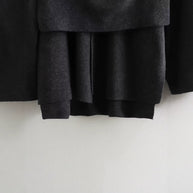 Damen schicke Wollumhangjacke mit asymmetrischem Schnitt und dekorativem Knopf WW