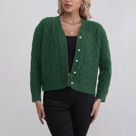 Damen Strickjacke mit strukturiertem Zopfmuster und zarten Knöpfen WW