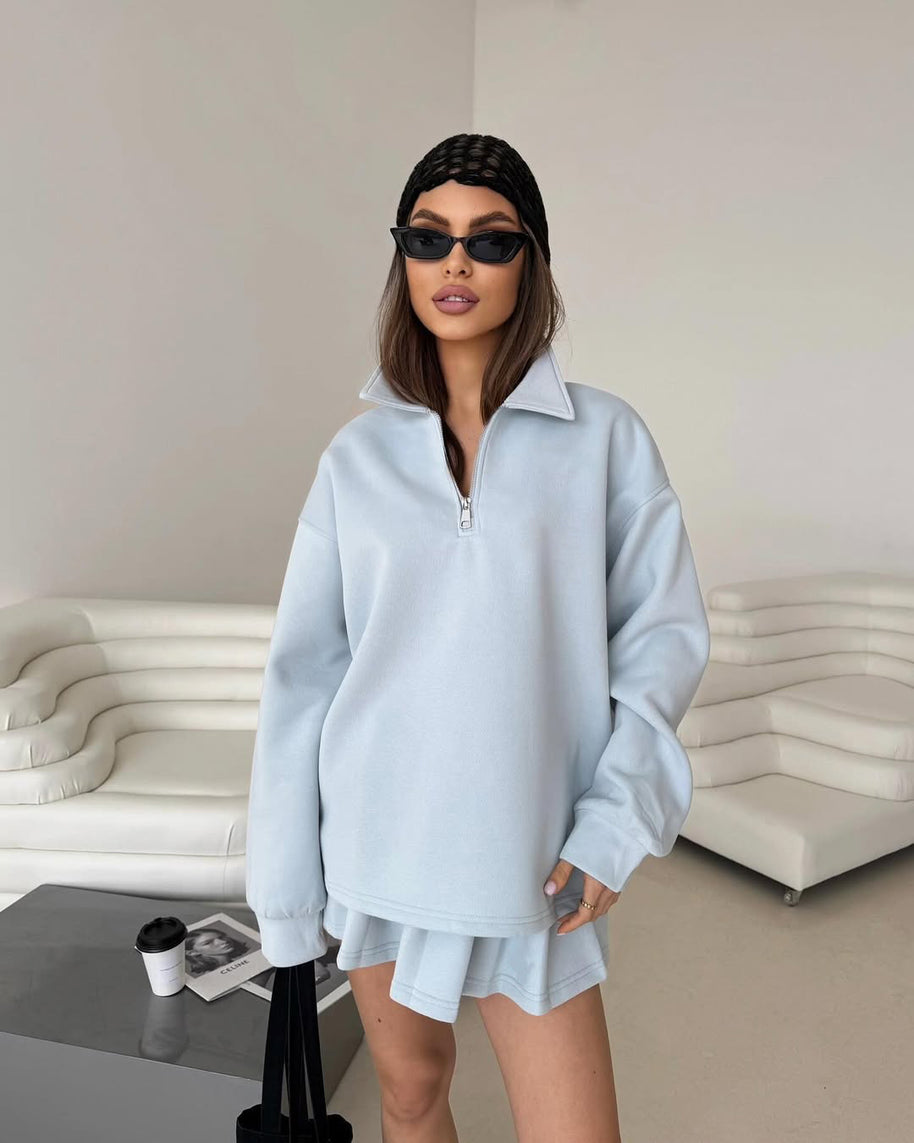 Damen sportlicher Pullover mit Reißverschluss WW