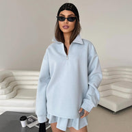 Damen sportlicher Pullover mit Reißverschluss WW